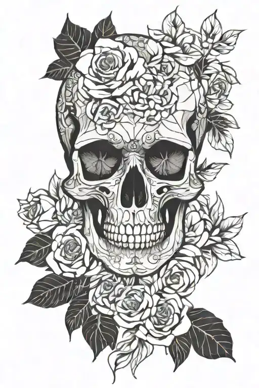 Skull With Flowers