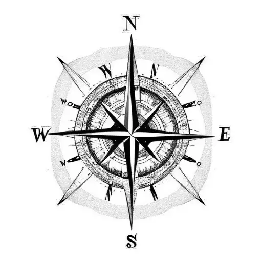 Compass With Map Backgound