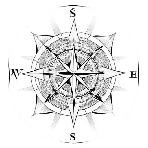 Compass Rose With Initials J L J G Geometric