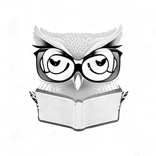 Owl With Glasses And Reading Book