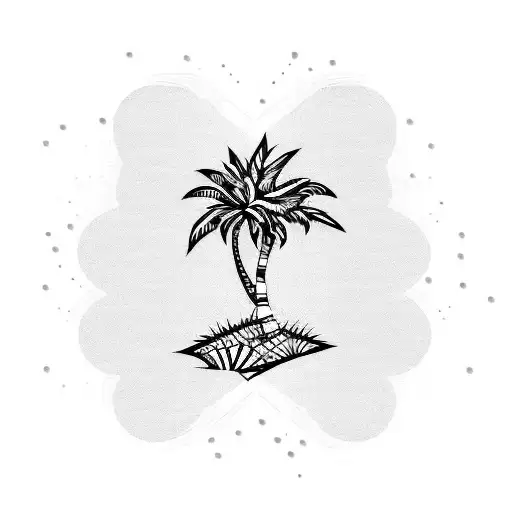 Palm Tree With Stripes Colour