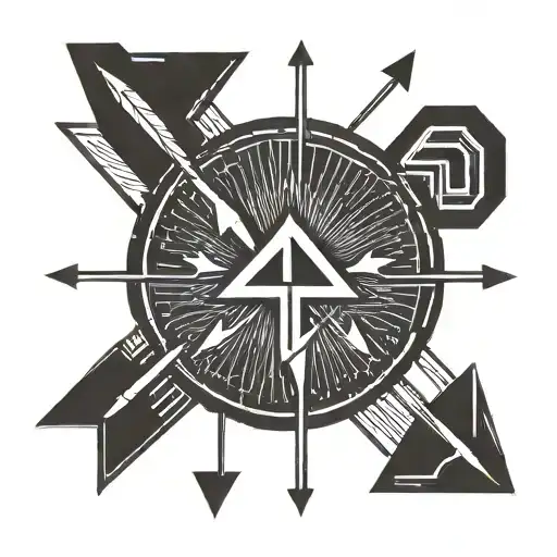 Simple Arrow And Lighting Bolt Symbol