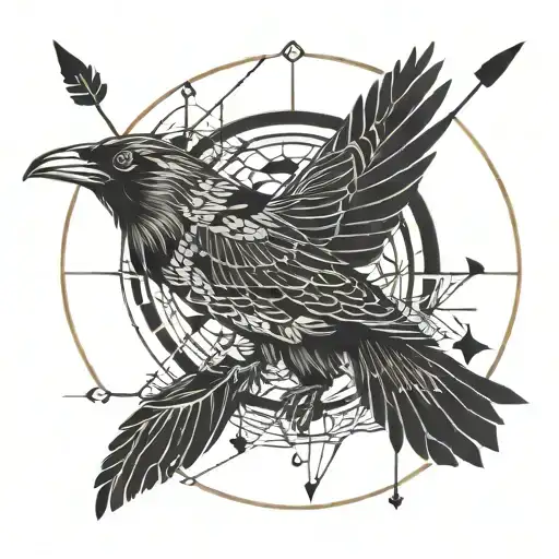 Crow Arrow Fly Down Circle