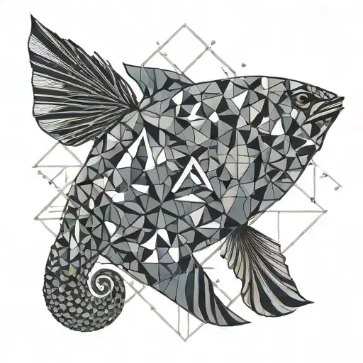 Zodiac Sign Pisces Made Of Triangles