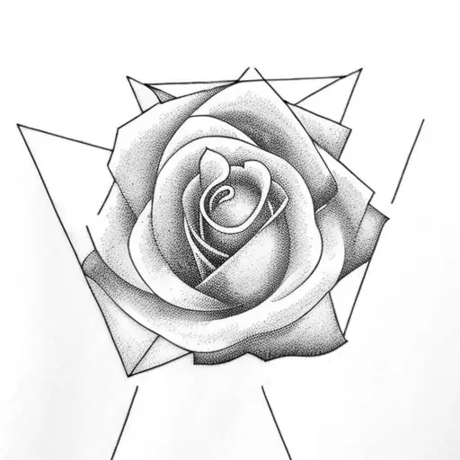 White Rose With Red Blood And Dead Bird