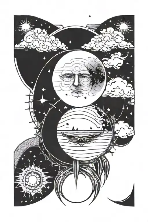 Realistic Moon Infront Of A Sun