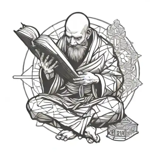 Monk Reading Book