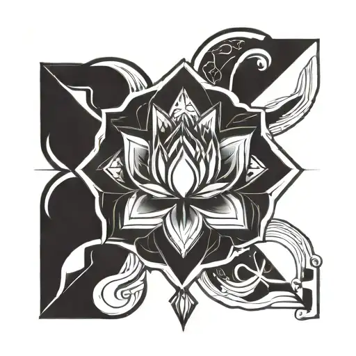 Lotus And Ace Of Spade Tribal