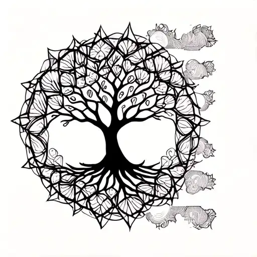 Bodhi Tree Simple Outline