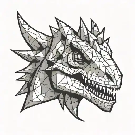 Head Dinosaur Outline Cartoon