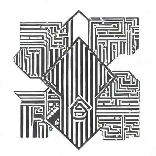 Barcode With Mannaz Rune Sacred Symbol