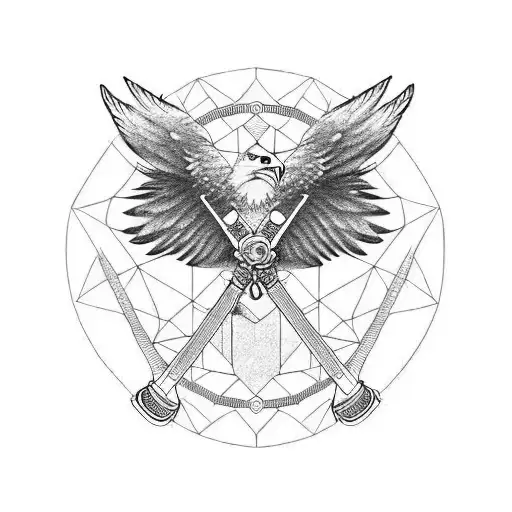 Eagle With Katana Sword