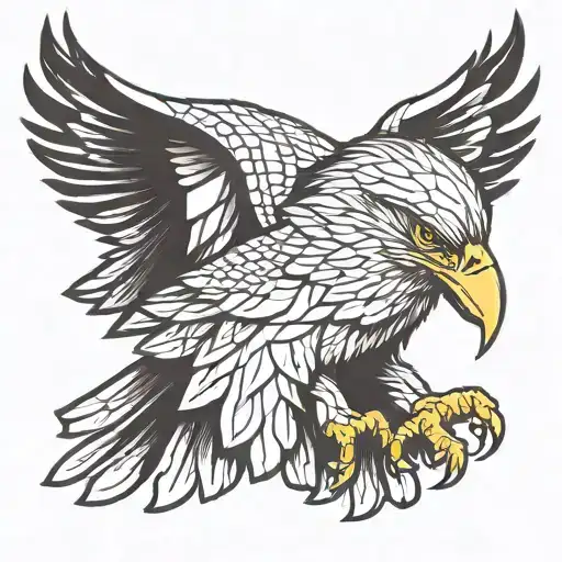 Bald Eagle With Swedish 3 Crowns Symbolizing Royalty