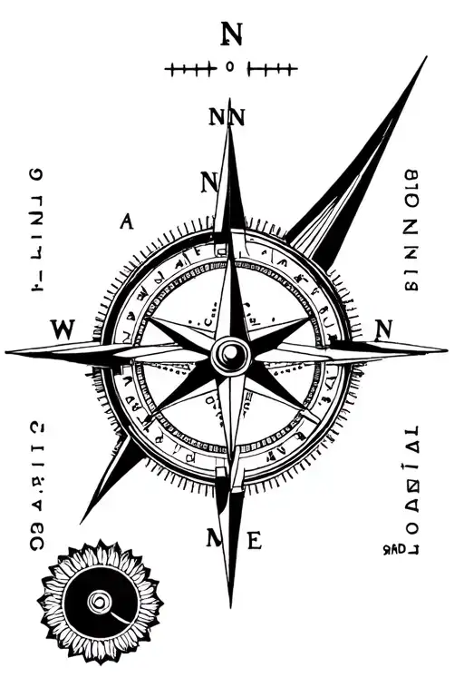 Compass With 4 Coordinates