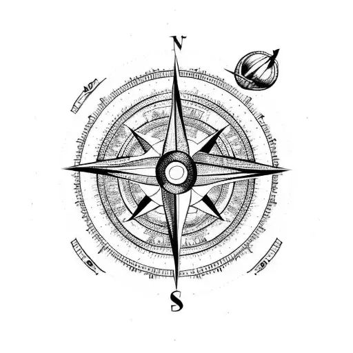 Compass With Planets In Between