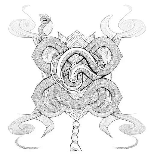 An Hourglass With A Snake Inside That