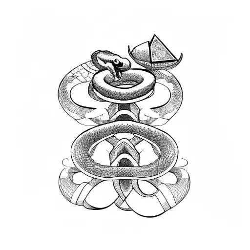 Snake Bitting An Apple