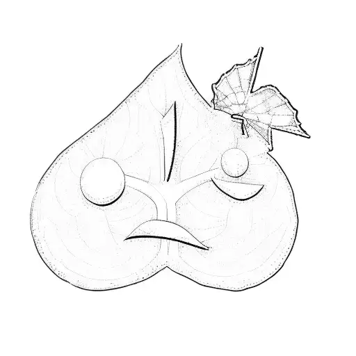 A Leaf With A Windmill On It