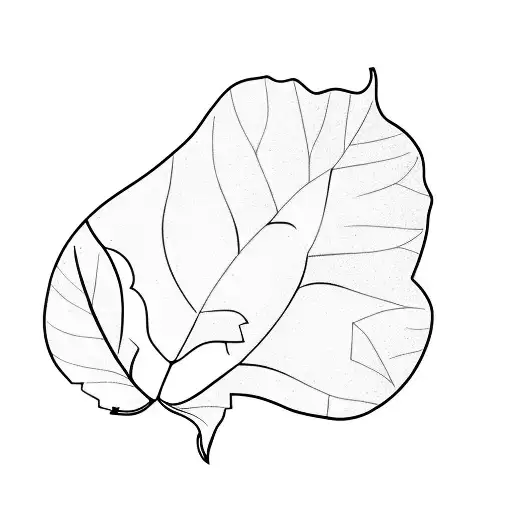 A Leaf With A Windmill On It