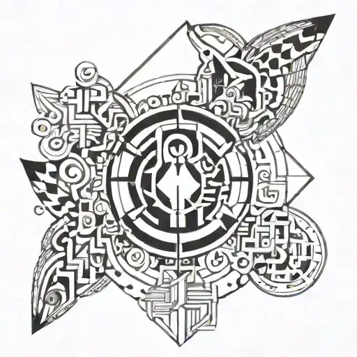 Gemini Tattoo Design Featuring