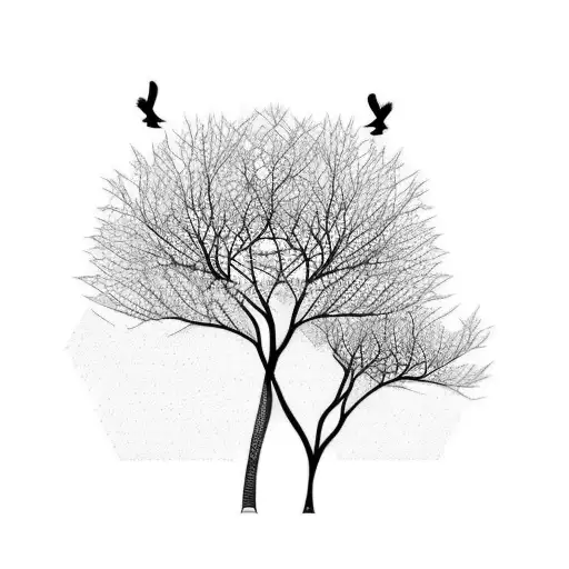 Tree With 2 Ravens