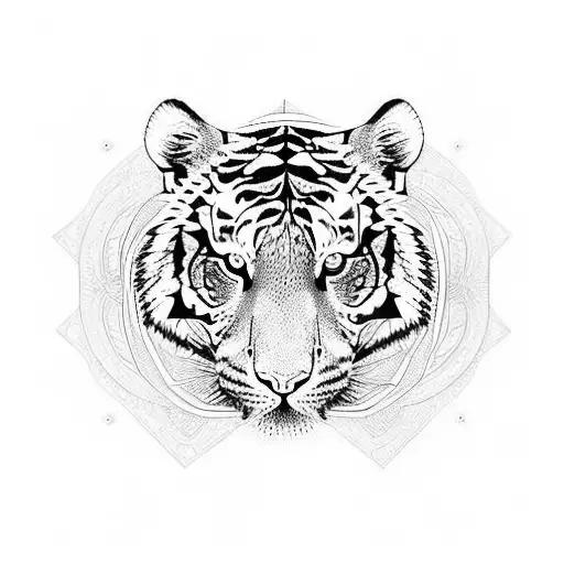 Tiger Head With Mandala