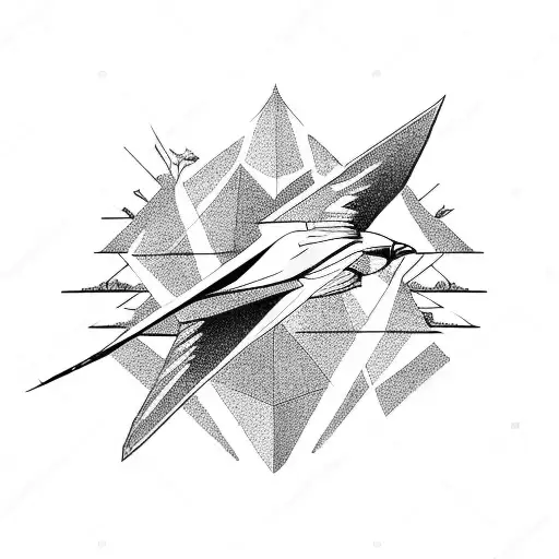 A Falcon Soaring Over A Mountain Peak With Flames Engulfing The Background