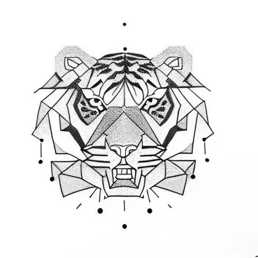 Simple Geometric Tiger Head