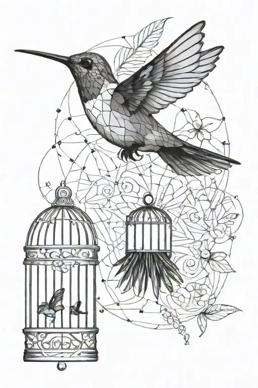 Hummingbird Flying From Cage