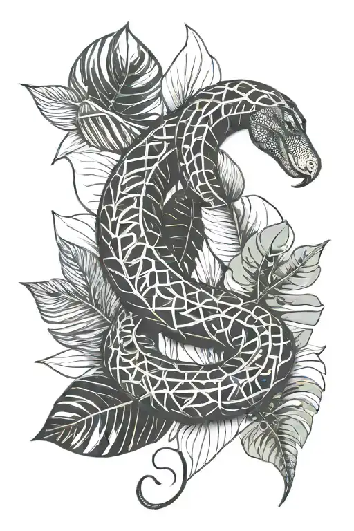 Monstera Snake Wrapped Loosely