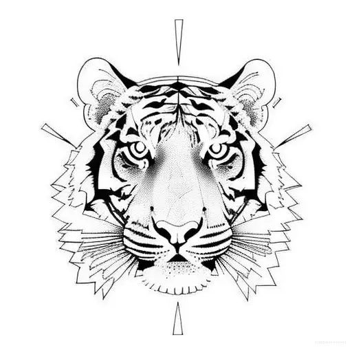 Tiger Head In A Mandala