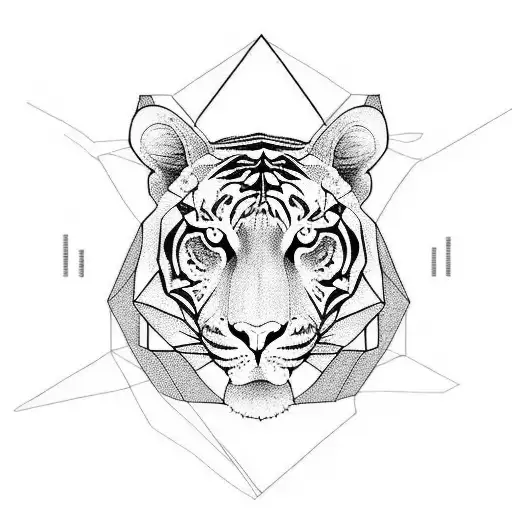 Geometric Tiger Head