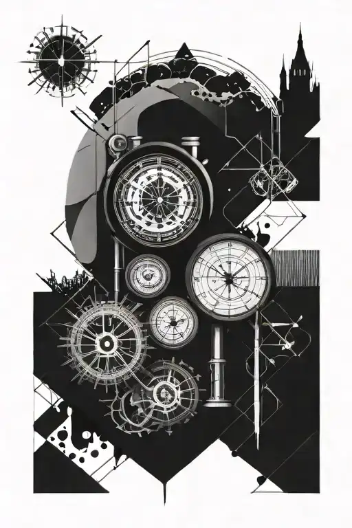 Time Travel And History Inspired Tattoo Featuring