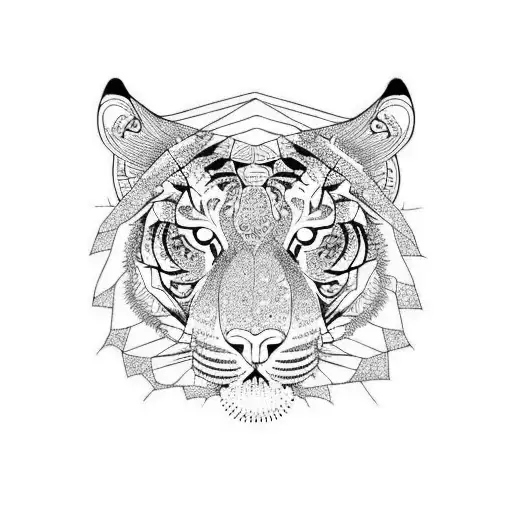Tiger Head With Mandala Background