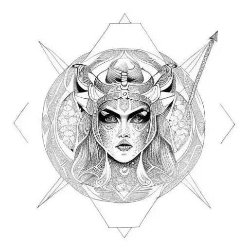 Norse Godess Freya Looking Sexy In Mandala Style