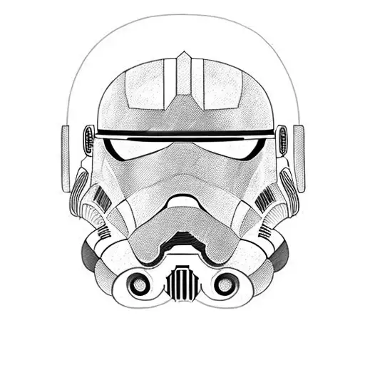 A Clone Trooper Helmet Adorned With Intricate Wolf Feathers