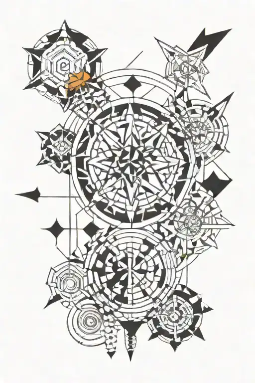 Abstract Design Incorporating Symbols