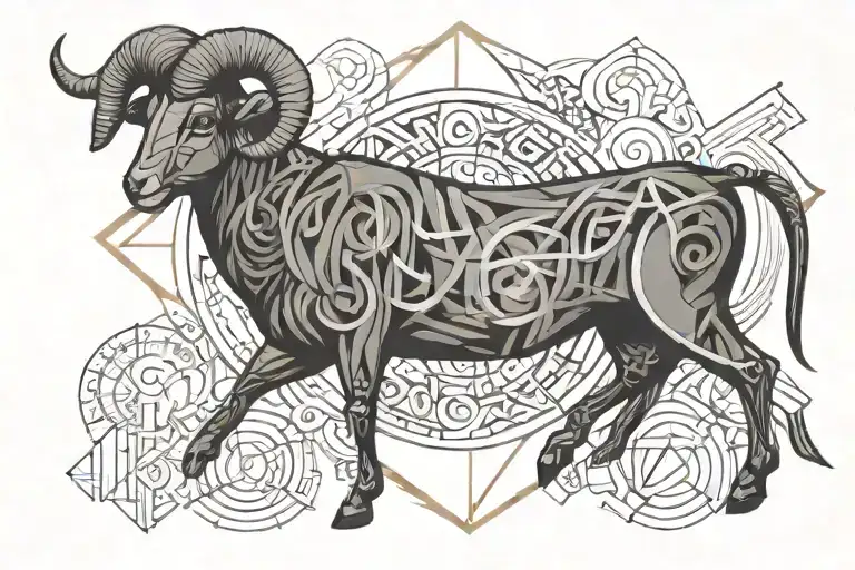 Aries Zodiac Sign With Faith Written