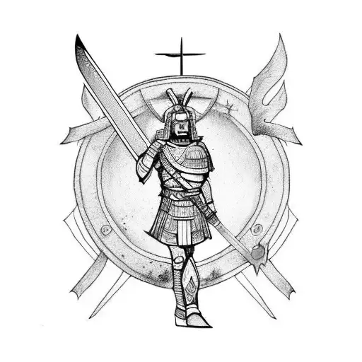 Spartan Holding A Sword