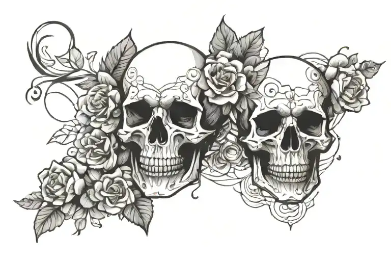 Skull And Flowers Arm Band