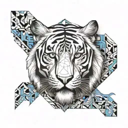 Black And White Tiger With Blue Eyes