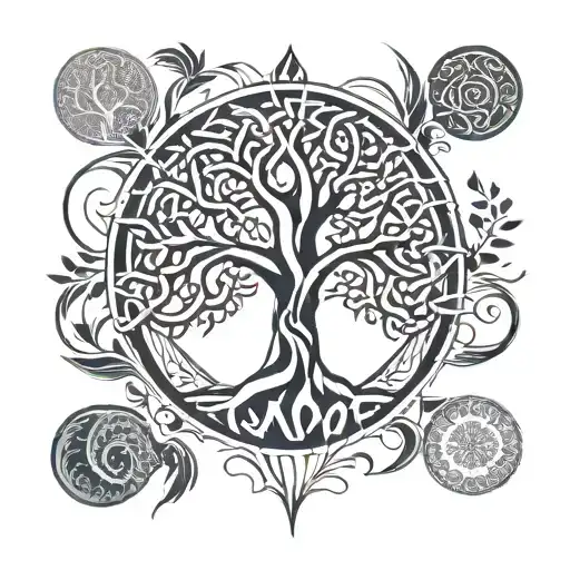 Tree Of Life Spiritual Symbol Merging