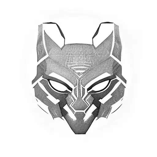 Marvel Black Panther Neckless Tattoo No Face