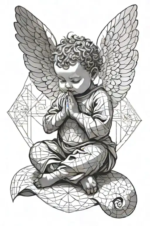 Baby Angel Praying With Payaso Face Made