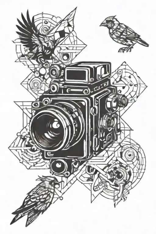 Abstract Cardinal Directions With A Small Video Camera A Auto Gearbox And A Abstract Fire