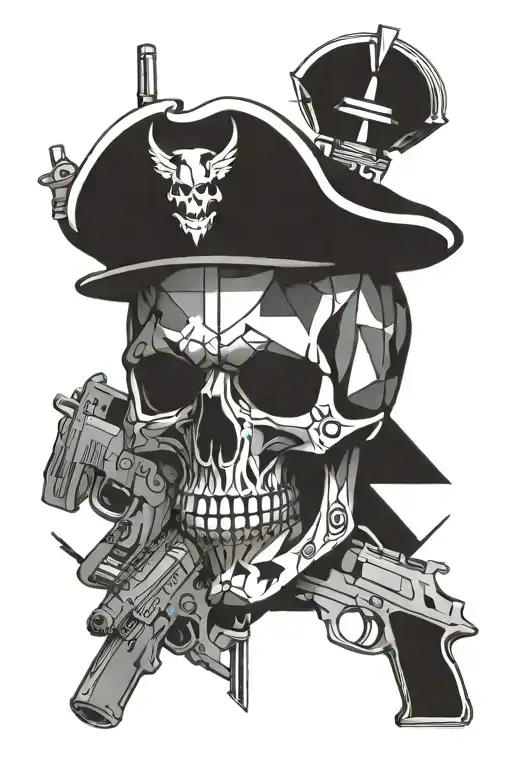 Skull With Gun