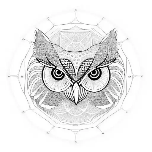 Owl Head Mandala Circle