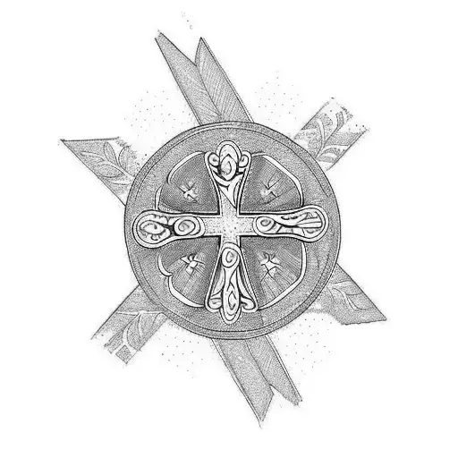 Christian Cross With Floral