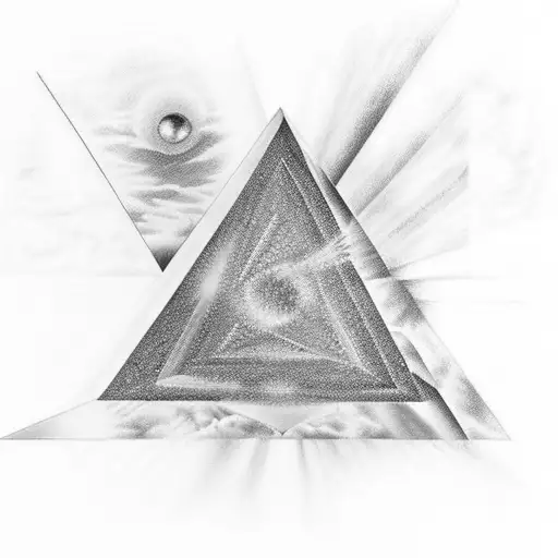 A Surreal Fusion Of Pink Floyd's Iconic Prism Album Cover And A Galaxy