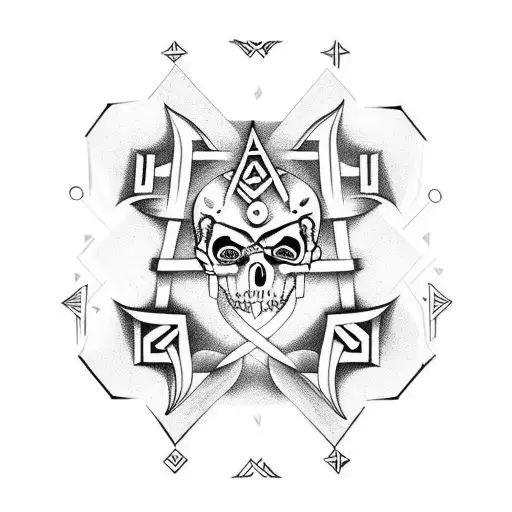 Memento Mori Underarm Greek Runes Roman